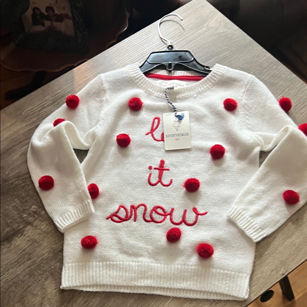 White and Red Kids Sweater